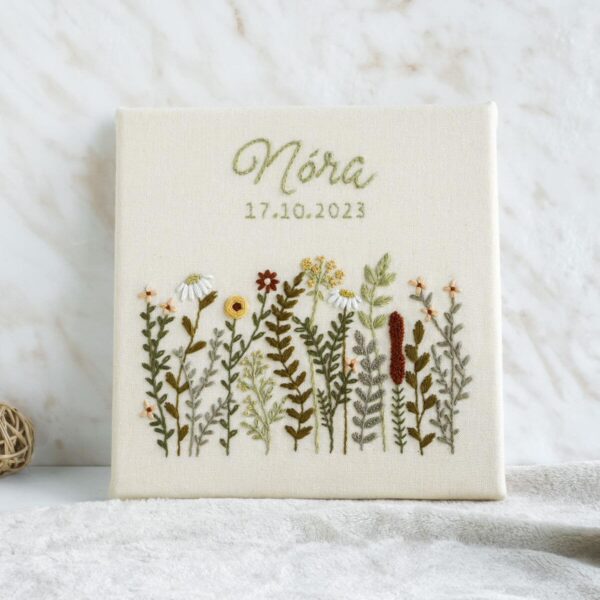 Hand embroidered personalized birthday gift with name